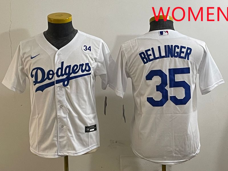 Women Los Angeles Dodgers #35 Bellinger White Game 2025 Nike MLB Jersey style 10->women mlb jersey->Women Jersey